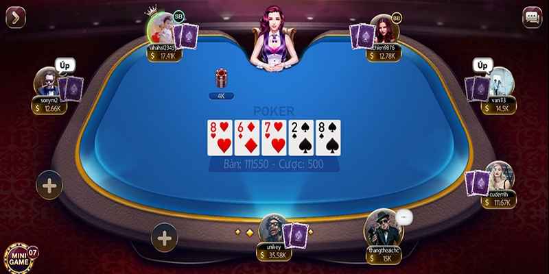 Các lệnh khi chơi Poker Sunwin